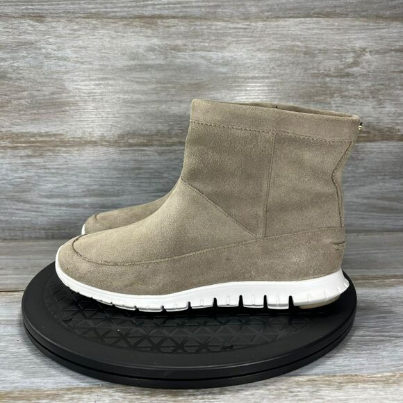 Cole Haan Women's Zerogrand Waterproof Suede Taupe Ankle Boots Size 6 - Picture 1 of 9